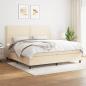 Preview: ARDEBO.de - Boxspringbett mit Matratze Creme 200x200 cm Stoff