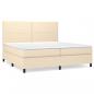 Preview: Boxspringbett mit Matratze Creme 200x200 cm Stoff