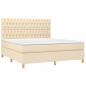 Preview: Boxspringbett mit Matratze Creme 180x200 cm Stoff