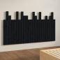 Preview: Wand-Kopfteil Schwarz 146,5x3x80 cm Massivholz Kiefer