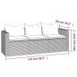 Preview: 3-tlg. Garten-Lounge-Set mit Kissen Grau Poly Rattan