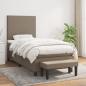 Preview: ARDEBO.de - Boxspringbett mit Matratze Taupe 100x200 cm Stoff