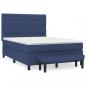 Preview: Boxspringbett mit Matratze Blau 140x200 cm Stoff