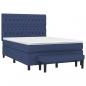 Preview: Boxspringbett mit Matratze Blau 140x200 cm Stoff