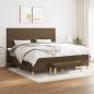 Preview: ARDEBO.de - Boxspringbett mit Matratze Dunkelbraun 200x200 cm Stoff