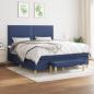 Preview: ARDEBO.de - Boxspringbett mit Matratze Blau 160x200 cm Stoff