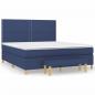 Preview: Boxspringbett mit Matratze Blau 160x200 cm Stoff