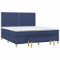 Preview: Boxspringbett mit Matratze Blau 160x200 cm Stoff