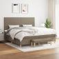 Preview: ARDEBO.de - Boxspringbett mit Matratze Taupe 200x200 cm Stoff