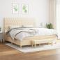 Preview: ARDEBO.de - Boxspringbett mit Matratze Creme 200x200 cm Stoff