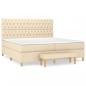 Preview: Boxspringbett mit Matratze Creme 200x200 cm Stoff