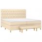 Preview: Boxspringbett mit Matratze Creme 200x200 cm Stoff