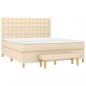 Preview: Boxspringbett mit Matratze Creme 180x200 cm Stoff