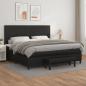 Preview: ARDEBO.de - Boxspringbett mit Matratze Schwarz 200x200 cm Kunstleder