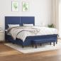 Preview: ARDEBO.de - Boxspringbett mit Matratze Blau 160x200 cm Stoff