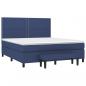 Preview: Boxspringbett mit Matratze Blau 160x200 cm Stoff