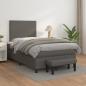 Preview: ARDEBO.de - Boxspringbett mit Matratze Grau 120x200 cm Kunstleder