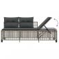 Preview: 3-tlg. Garten-Ecksofa-Set mit Kissen Grau Poly Rattan