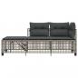 Preview: 3-tlg. Garten-Ecksofa-Set mit Kissen Grau Poly Rattan