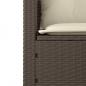 Preview: 3-tlg. Garten-Sofagarnitur mit Kissen Braun Poly Rattan