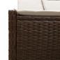 Preview: Doppel-Sonnenliege mit Auflagen Braun Poly Rattan