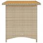 Preview: Gartentisch mit Holzplatte Beige 110x68x70 cm Poly Rattan