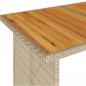 Preview: Gartentisch mit Holzplatte Beige 110x68x70 cm Poly Rattan