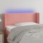 Preview: ARDEBO.de - LED Kopfteil Rosa 83x16x78/88 cm Samt