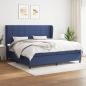 Preview: ARDEBO.de - Boxspringbett mit Matratze Blau 200x200 cm Stoff