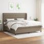 Preview: ARDEBO.de - Boxspringbett mit Matratze Taupe 200x200 cm Stoff