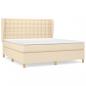 Preview: Boxspringbett mit Matratze Creme 160x200 cm Stoff