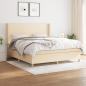 Preview: ARDEBO.de - Boxspringbett mit Matratze Creme 160x200 cm Stoff