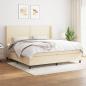 Preview: ARDEBO.de - Boxspringbett mit Matratze Creme 200x200 cm Stoff