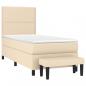 Preview: Boxspringbett mit Matratze Creme 90x190 cm Stoff