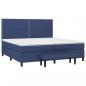 Preview: Boxspringbett mit Matratze Blau 200x200 cm Stoff