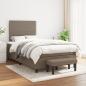 Preview: ARDEBO.de - Boxspringbett mit Matratze Taupe 120x200 cm Stoff