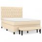 Preview: Boxspringbett mit Matratze Creme 140x200 cm Stoff