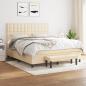 Preview: ARDEBO.de - Boxspringbett mit Matratze Creme 160x200 cm Stoff