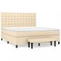 Preview: Boxspringbett mit Matratze Creme 160x200 cm Stoff