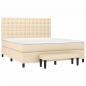 Preview: Boxspringbett mit Matratze Creme 160x200 cm Stoff