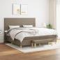 Preview: ARDEBO.de - Boxspringbett mit Matratze Taupe 200x200 cm Stoff