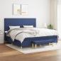 Preview: ARDEBO.de - Boxspringbett mit Matratze Blau 200x200 cm Stoff