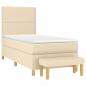 Preview: Boxspringbett mit Matratze Creme 90x200 cm Stoff