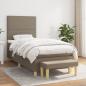 Preview: ARDEBO.de - Boxspringbett mit Matratze Taupe 80x200 cm Stoff