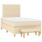 Preview: Boxspringbett mit Matratze Creme 120x200 cm Stoff