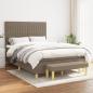 Preview: ARDEBO.de - Boxspringbett mit Matratze Taupe 140x200 cm Stoff