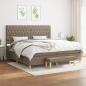 Preview: ARDEBO.de - Boxspringbett mit Matratze Taupe 200x200 cm Stoff