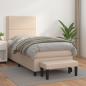 Preview: ARDEBO.de - Boxspringbett mit Matratze Cappuccino-Braun 80x200cm Kunstleder