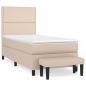 Preview: Boxspringbett mit Matratze Cappuccino-Braun 80x200cm Kunstleder