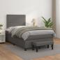 Preview: ARDEBO.de - Boxspringbett mit Matratze Grau 120x200 cm Kunstleder